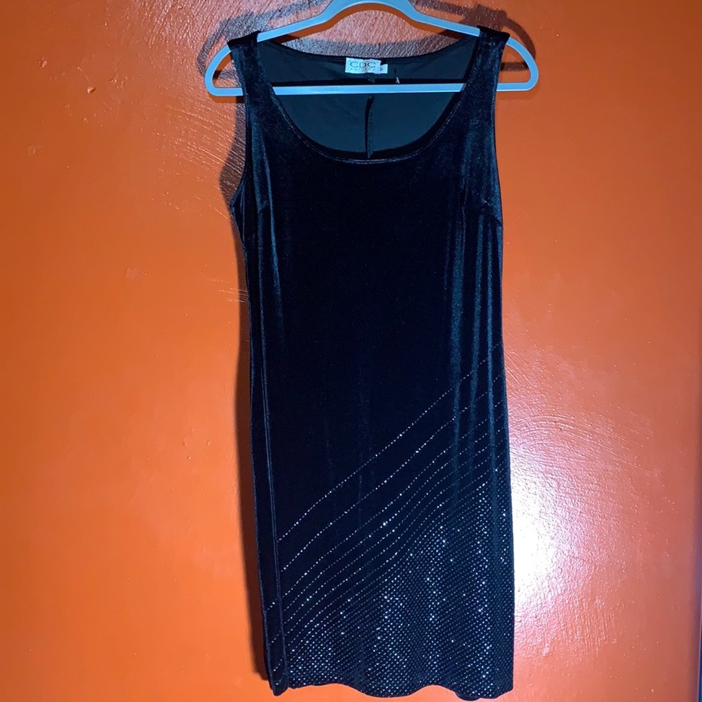 Black and Silver velvet dress